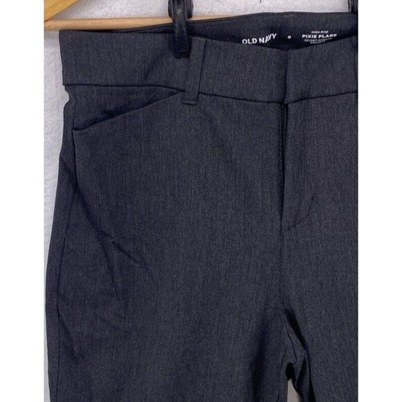 Old Navy Pants Womens 6 High Rise Pixie Flare Gray Dress Career Pants Stretch - Picture 3 of 12